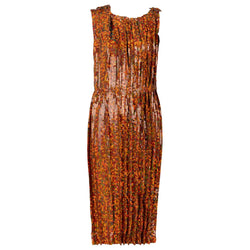 Nina Ricci Sleeveless Orange Copper Sequined Cocktail Sheath Dress, 2016