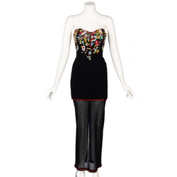 Karl Lagerfeld F/W 1992 Runway Beaded Strapless Sequin Dress