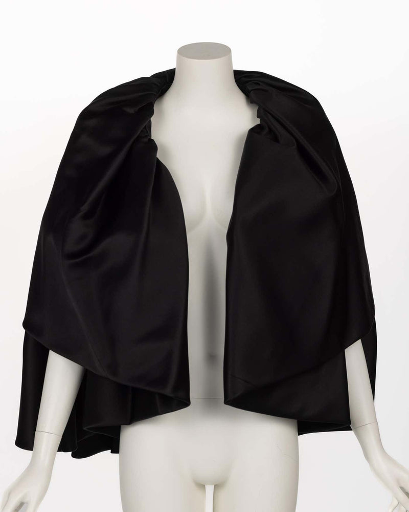 Chado Ralph Rucci Black Silk Cape 2000's