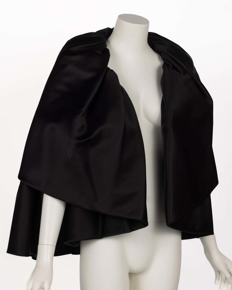 Chado Ralph Rucci Black Silk Cape 2000's