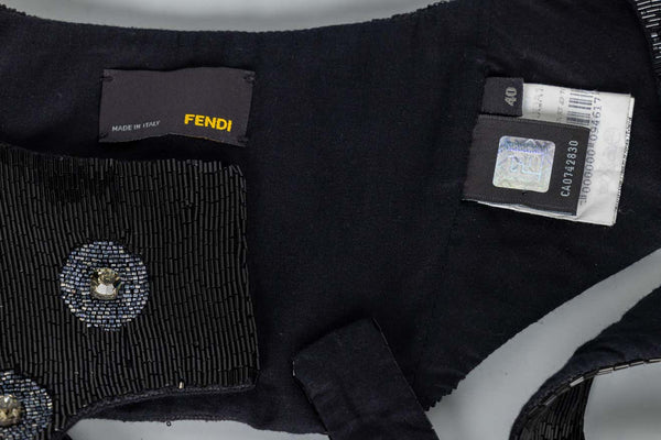 Fendi Karl Lagerfeld Beaded Crystal Harness Belt Vest