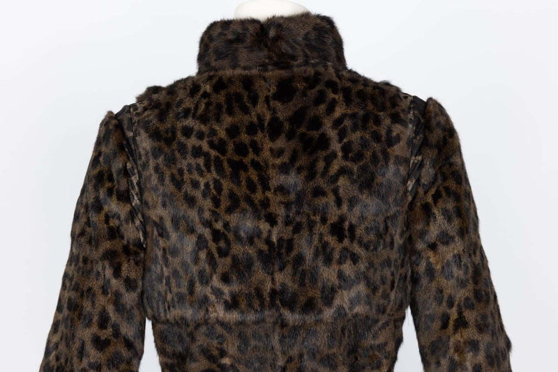 Lanvin Alber Elbaz F/W 2013 Leopard Fur & Taffeta Belted Trench Coat