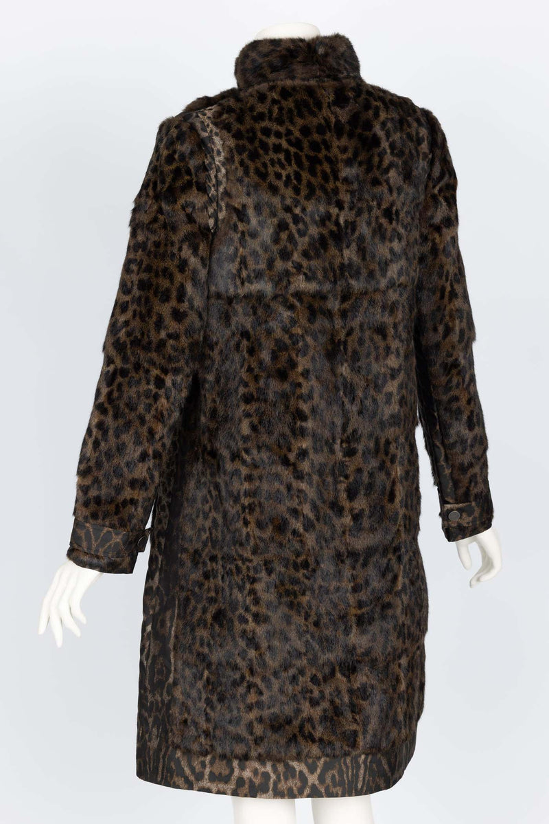 Lanvin Alber Elbaz F/W 2013 Leopard Fur & Taffeta Belted Trench Coat