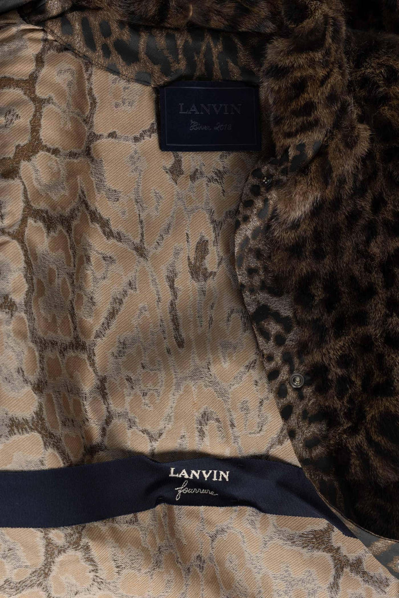 Lanvin Alber Elbaz F/W 2013 Leopard Fur & Taffeta Belted Trench Coat