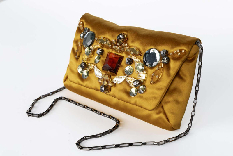 Lanvin Alber Elbaz Fall 2012 Satin Jewel Embellished Convertible Bag Clutch