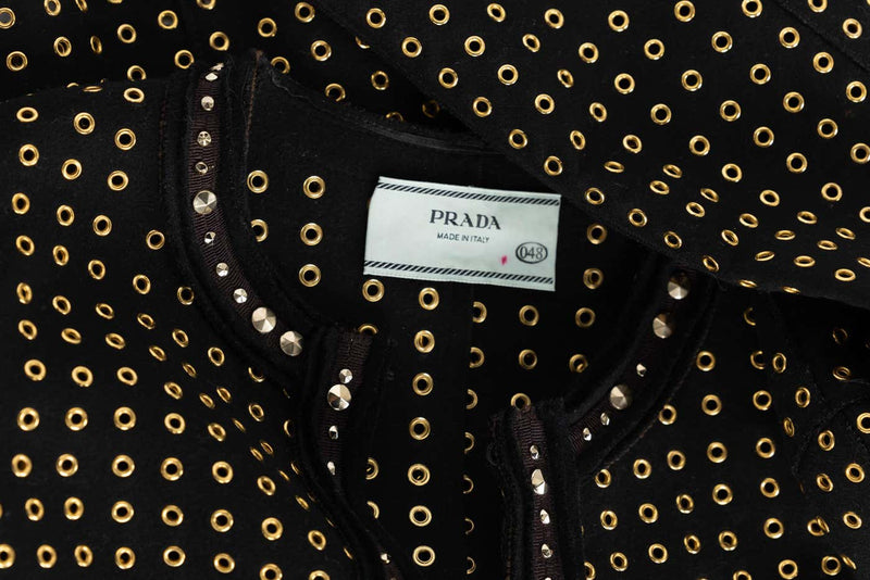 Prada fall 2005 Wool Felt Grommet Jacket Runway Look #15