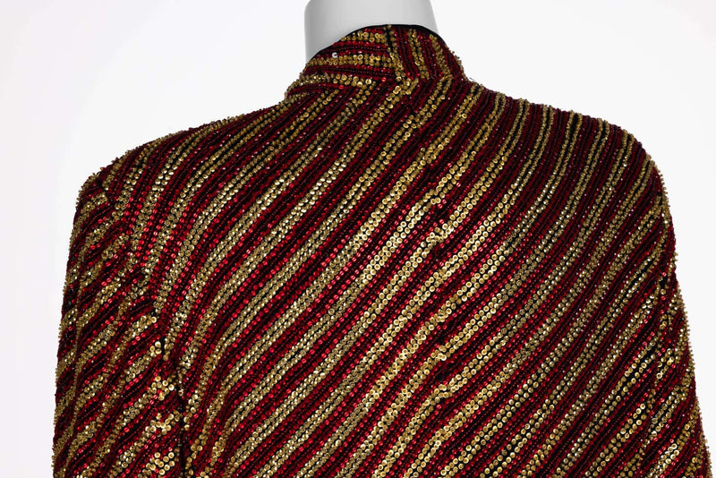 Giorgio Armani Gold and Red Beaded Jacket