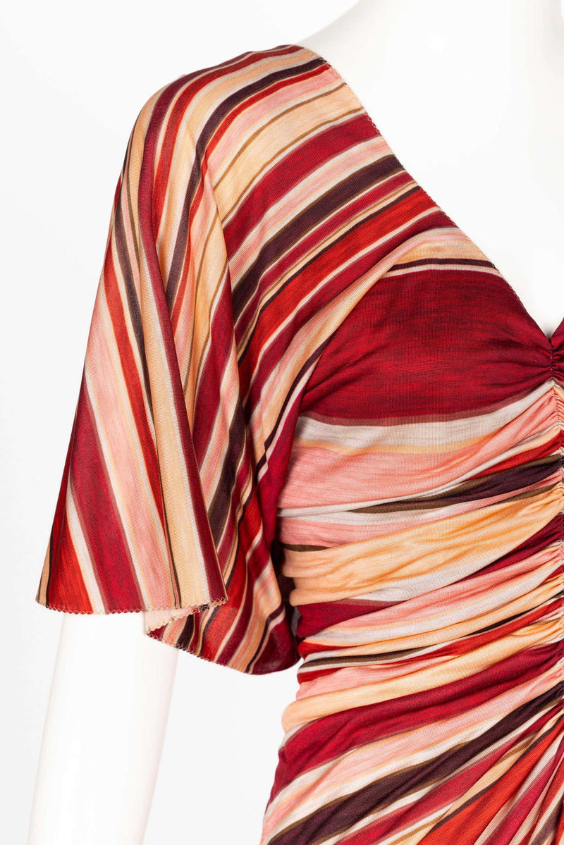 Marc Jacobs Spring 2011 Red & Pink Striped Silk Dress