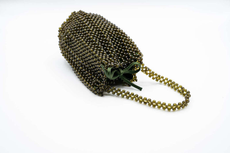 Vintage Bottega Veneta Green Beaded Mini Bag