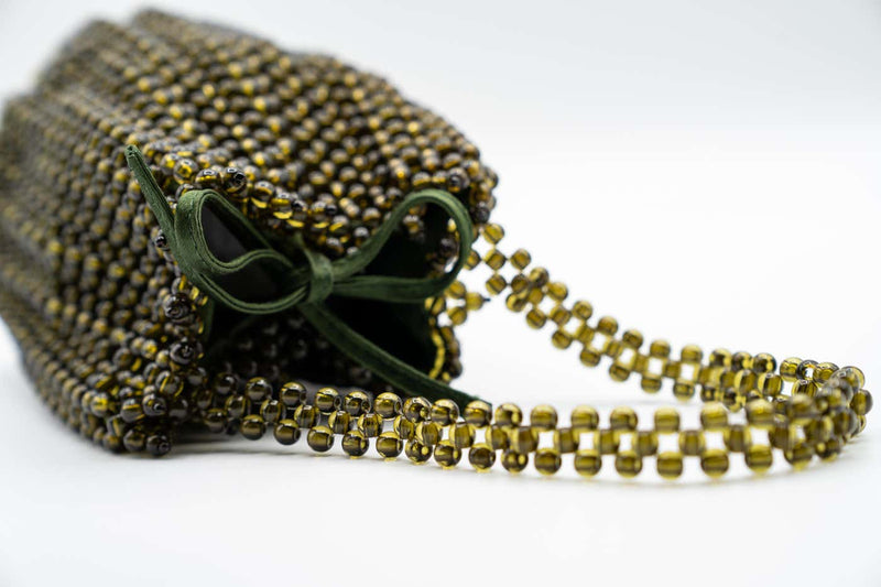 Vintage Bottega Veneta Green Beaded Mini Bag