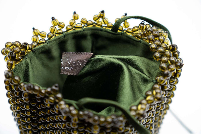 Vintage Bottega Veneta Green Beaded Mini Bag