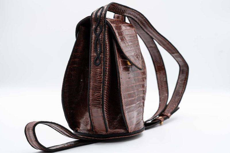 Susan Bennis Warren Edwards Brown Leather Teardrop Bag