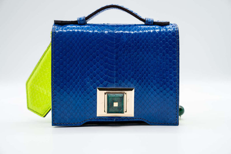 Andrew GN F/W 2015 Blue Snakeskin Semi-precious Stones Bag