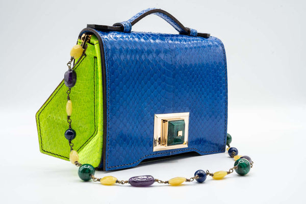 Andrew GN F/W 2015 Blue Snakeskin Semi-precious Stones Bag