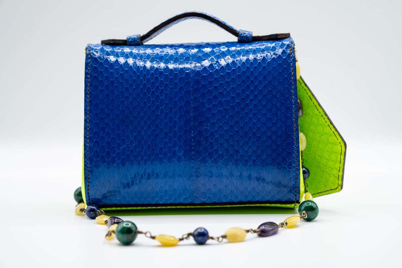 Andrew GN F/W 2015 Blue Snakeskin Semi-precious Stones Bag