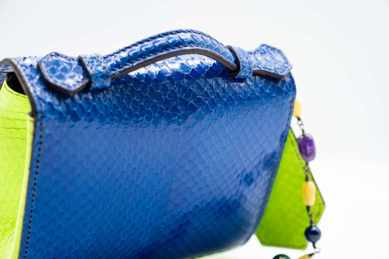 Andrew GN F/W 2015 Blue Snakeskin Semi-precious Stones Bag