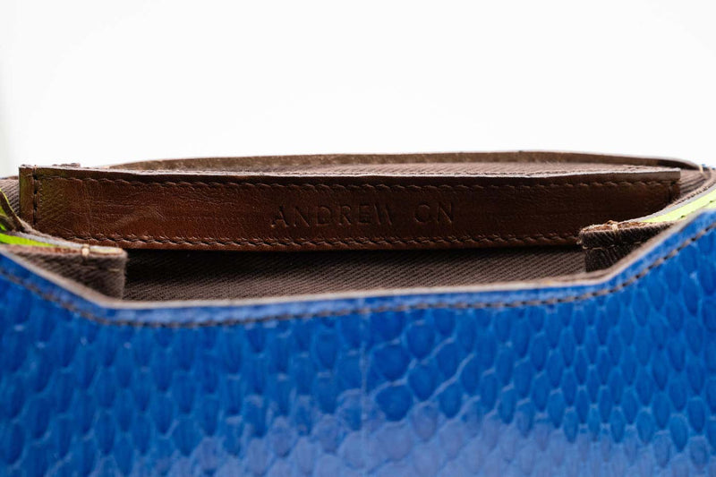 Andrew GN F/W 2015 Blue Snakeskin Semi-precious Stones Bag