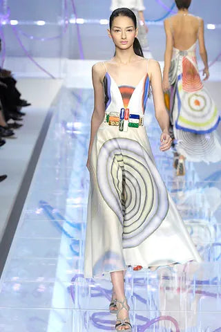 Fendi Karl Lagerfeld Silk Print Dress S/S 2008 Runway