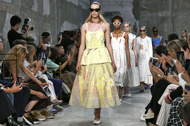 MARNI SPRING 2019 RUNWAY YELLOW SEQUINS SLEEVELESS DRESS