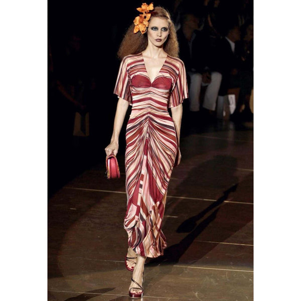 Marc Jacobs Spring 2011 Red & Pink Striped Silk Dress