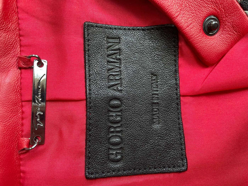 Giorgio Armani Red Leather Jacket & Belt