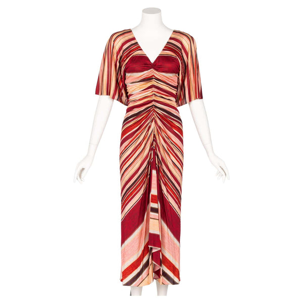 Marc Jacobs Spring 2011 Red & Pink Striped Silk Dress