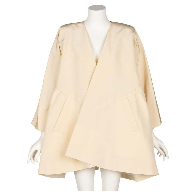 Vintage Givenchy Couture Crème Silk Jacket Coat, 1990s