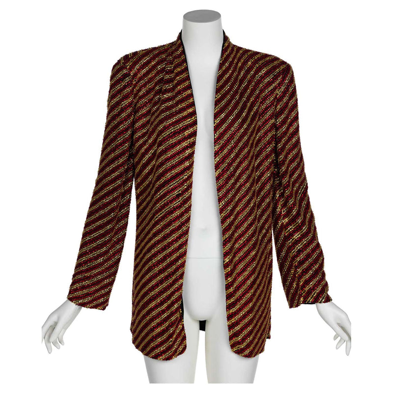 Giorgio Armani Gold and Red Beaded Jacket