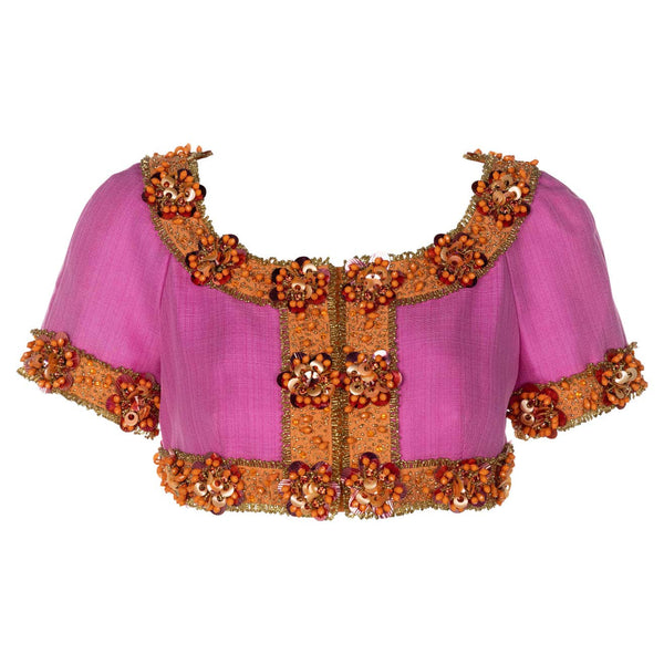 Christian Dior Pink Beaded Cropped Jacket Top Demi Couture Resort 2009