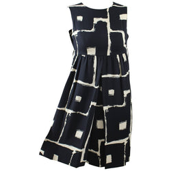 Galanos Mod Black and White Print Dress, 1960s