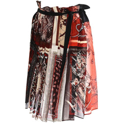 Jean Paul Gaultier Femme Silk Chiffon Pleat Print Skirt