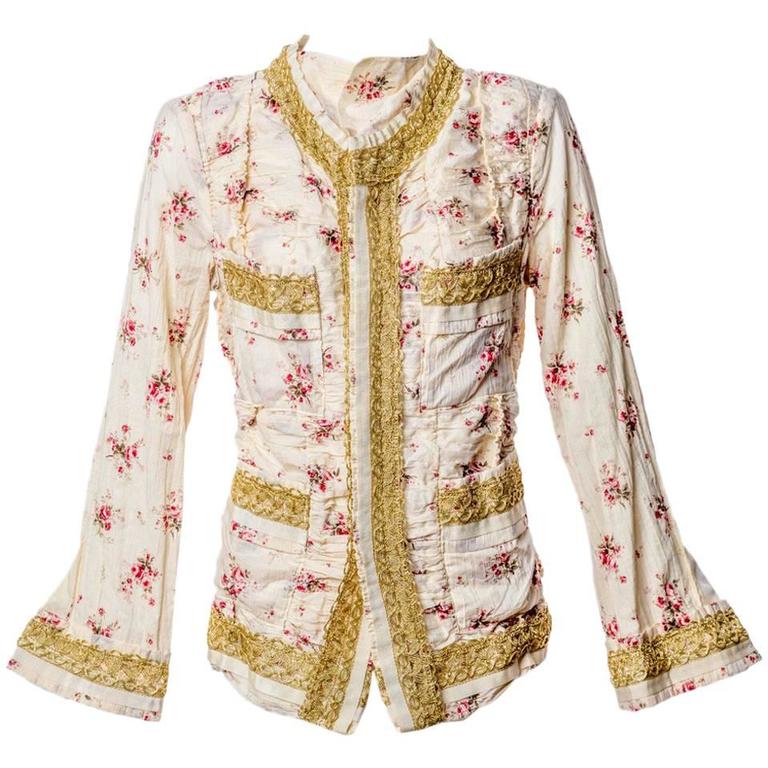 2008 Junya Watanabe Comme des Garcons Liberty Floral Gold Lace Runway Jacket