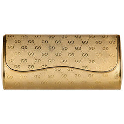 Gucci Gold Metal Logo Hard Shell Clutch Minaudière Bag, 1970s