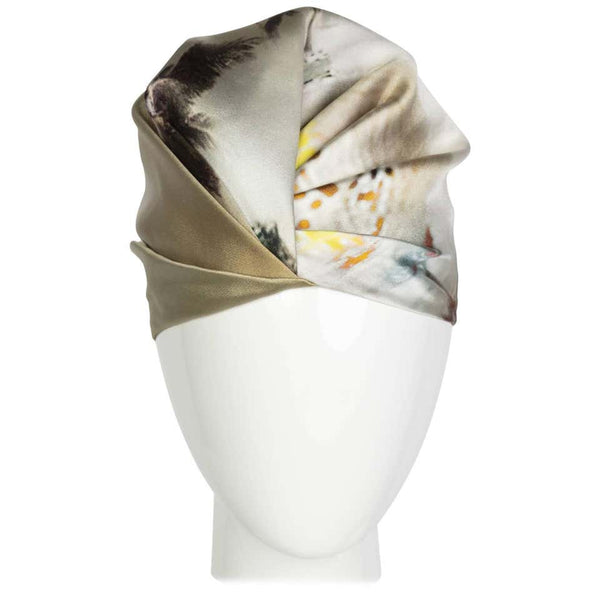 Prada Silk Printed Limited Edition Turban Hat, 2000s