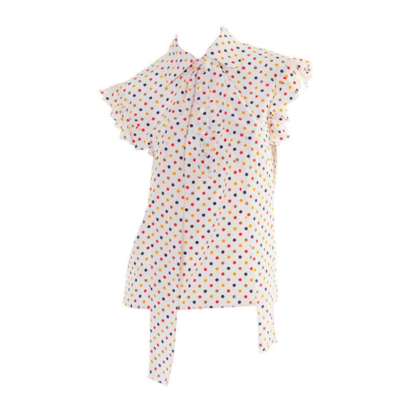 Saint Laurent Vintage Polka Dot Blouse YSL