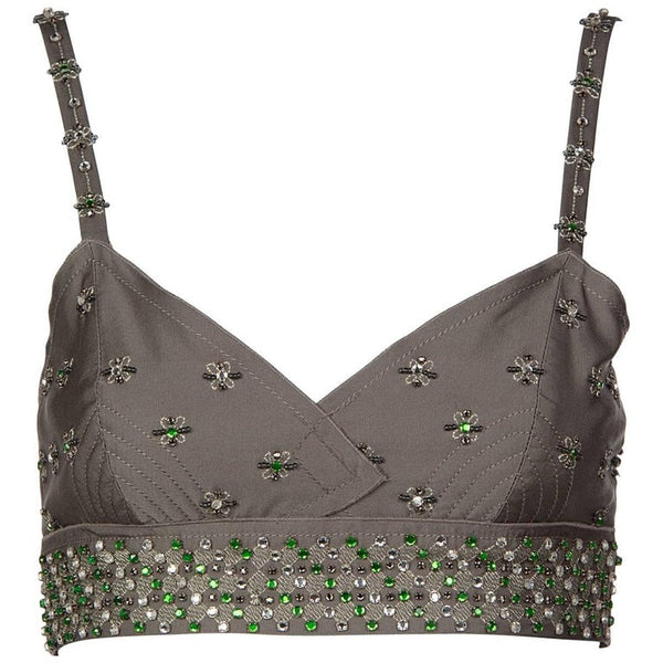 2000s Beaded Prada Bralette with Rhinestone Details