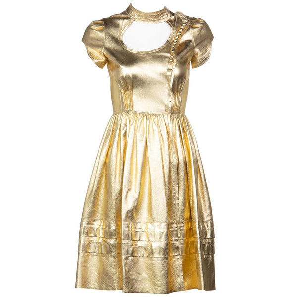 Prada Fairy Runway Gold Leather Dress, 2008