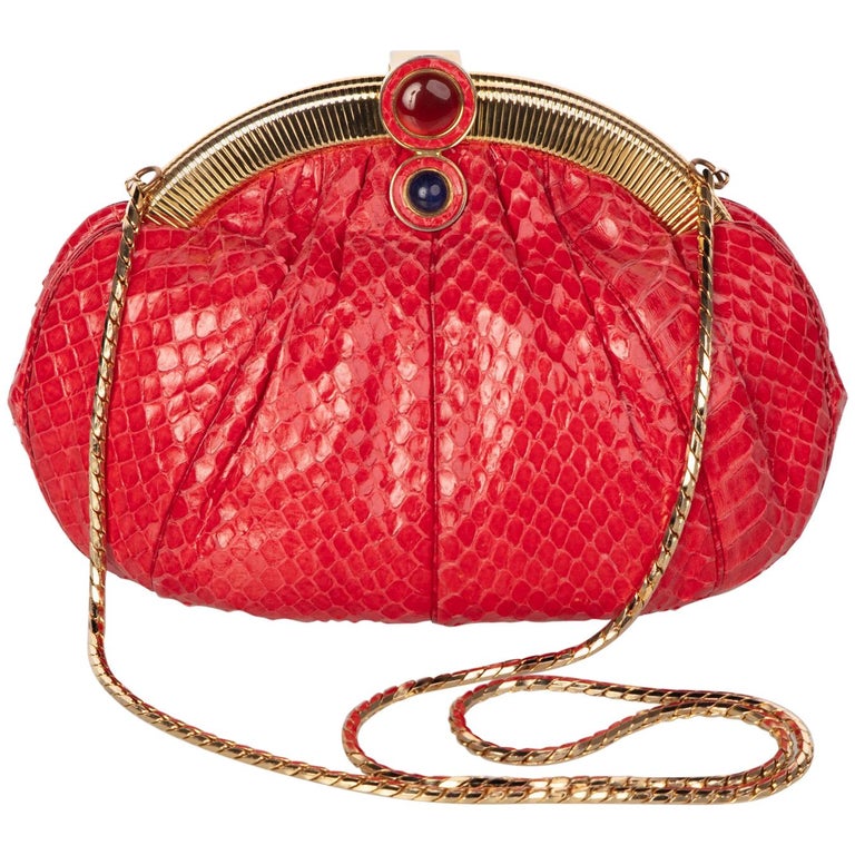 Judith Leiber Leather Crossbody Bag - Red Crossbody Bags, Handbags