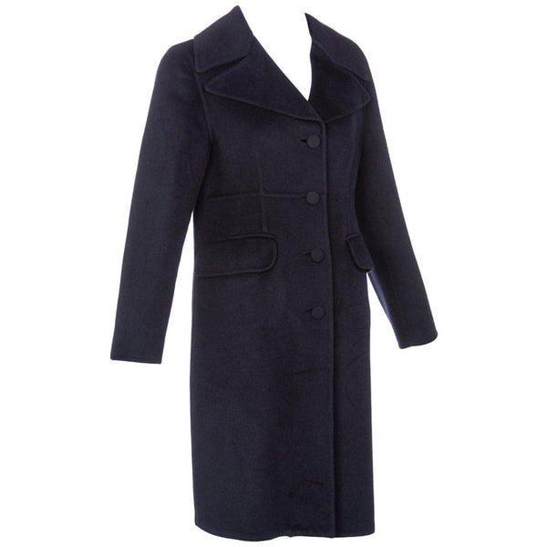 Marni Midnight Blue Wool Cashmere Angora Coat