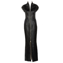 Maison Martin Margiela White Label Black Leather Zipper Dress, 2012