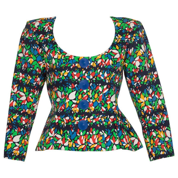 Yves Saint Laurent Floral Peplum Jacket Top, 1990s