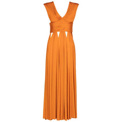 Givenchy Orange Jersey Leather Cut-Out Maxi Dress, 2014