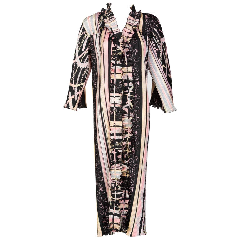 Zandra Rhodes Pink Silk Printed Caftan, 1980s