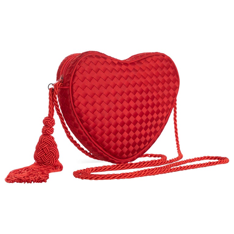 Buy Black Sheeny Heart Shape Tassel Clutch Bag for Women with