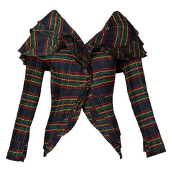 Mashiah Plisse Tartan Plaid Jacket Top Avant Garde