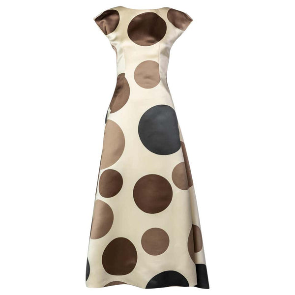 Balenciaga Josephus Thimister Runway Silk Polka Dot Evening Dress, 1997