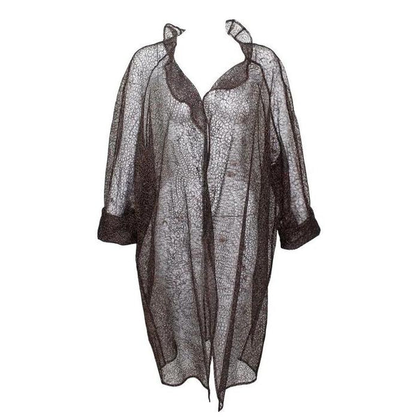 Christian Lacroix Sheer Copper Metallic Lace Jacket / Duster