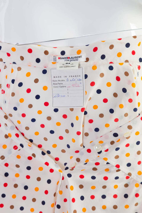 Saint Laurent Vintage Polka Dot Blouse YSL