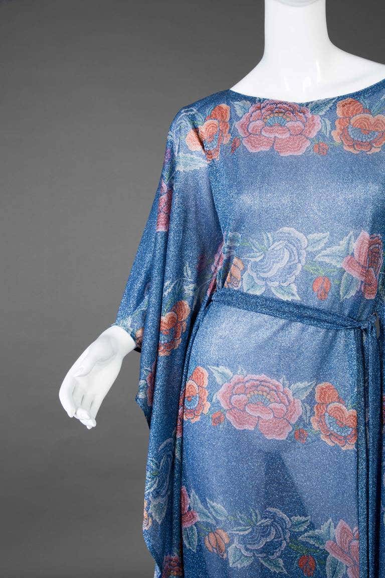 Missoni 1970s Metallic Caftan Gown