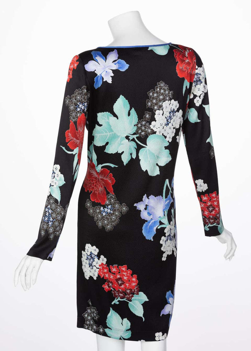 Leonard Paris Silk Floral Print Dress, 2000s